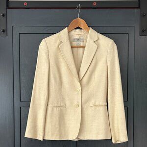 Vintage Blunauta Women's Silk-Blend Suit - Light Yellow (Eggshell), Size 2